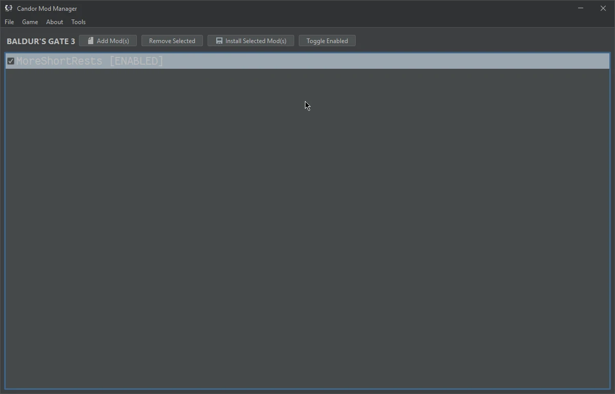 Baldur's Gate 3 "Candor - менеджер модов"