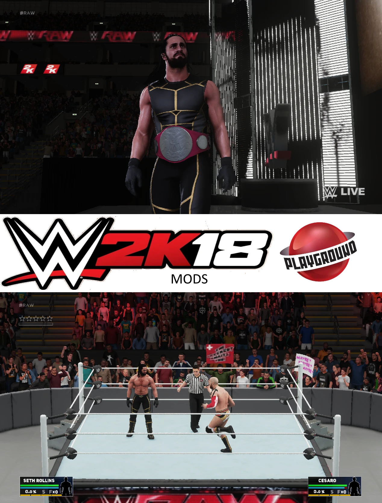 WWE 2K18 "Seth Rollins + 9 Attire Pack MOD"