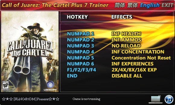 Call of Juarez - The Cartel: Трейнер/Trainer (+7) [All Versions: 1.0 and Others] {FLiNG}