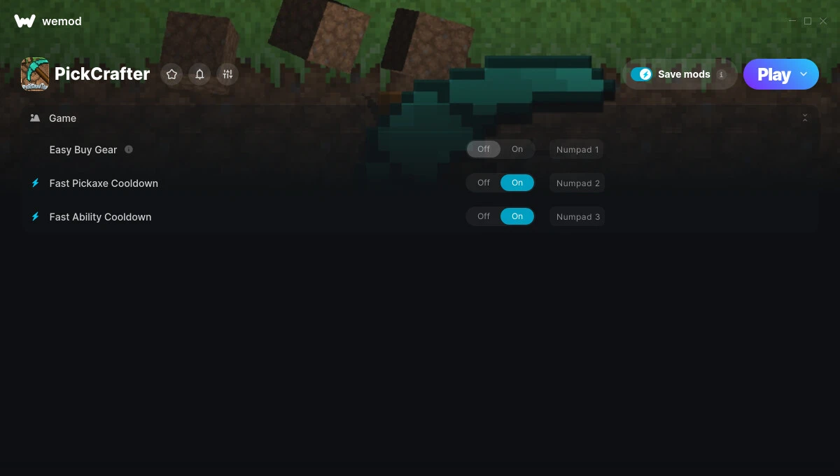 PickCrafter "Трейнер +3 от WeMod: Простые покупки, быстрое восстановление кирки и пр"