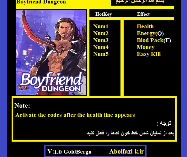 Boyfriend Dungeon: Трейнер/Trainer (+5) [1.0] {Abolfazl.k}