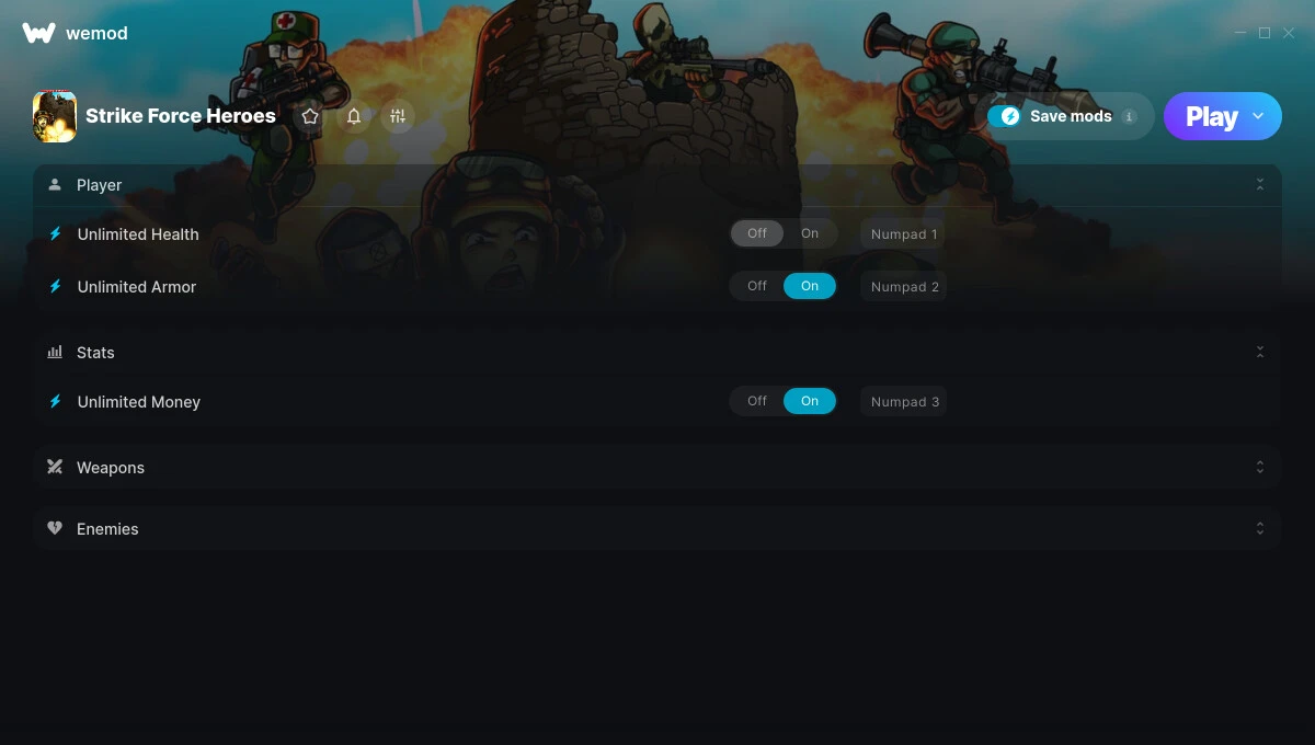 Strike Force Heroes "Трейнер +7" [UPD: 18.06.2025] {STiNGERR / WeMod}