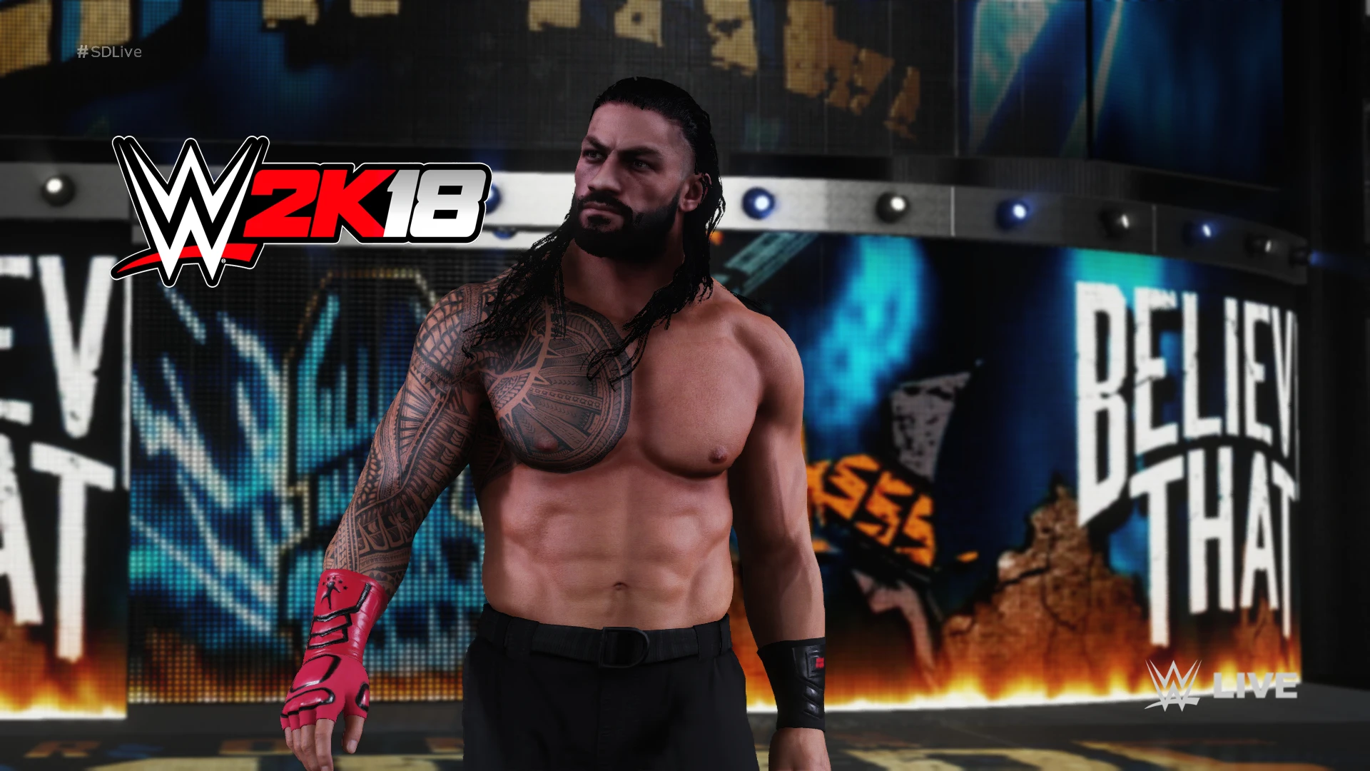 WWE 2K18 "ROMAN REIGNS '21 Красные перчатки"