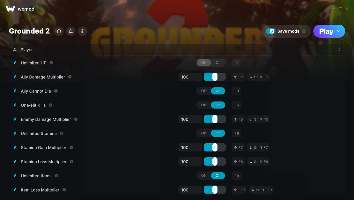 Grounded 2 "Трейнер +34 от WeMod: Редактор игрока и игры"