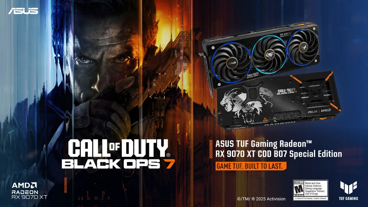 ASUS и AMD выпустят специальную версию видеокарты TUF Gaming Radeon RX 9070 XT Black Ops 7 Special Limited Edition