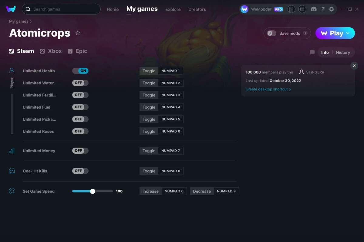 Atomicrops "Трейнер +9" [UPD: 31.10.2022] {STiNGERR / WeMod}