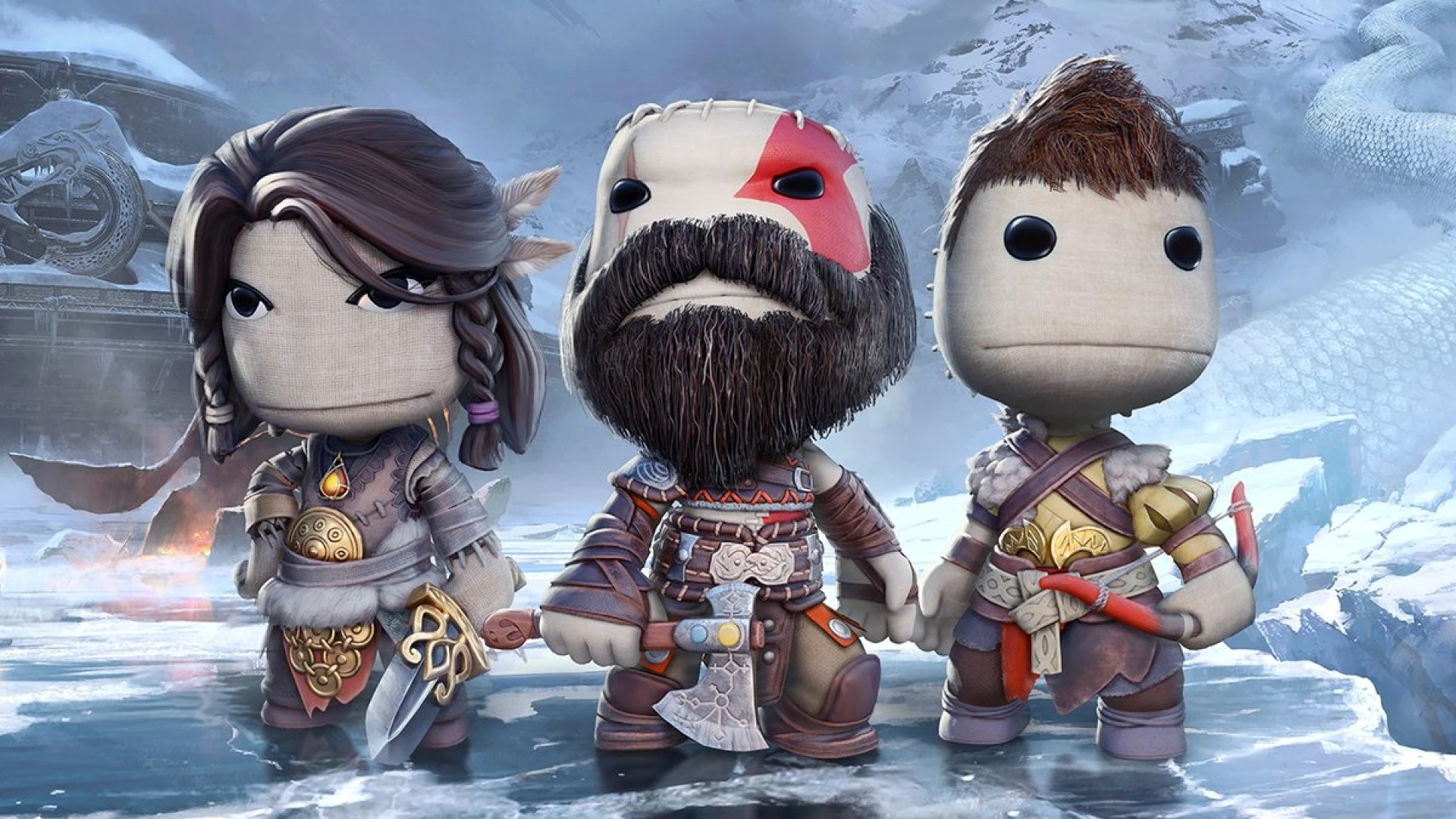 Sackboy: A Big Adventure празднует запуск God of War Ragnarok с костюмами Кратоса, Атрея и Фрейи