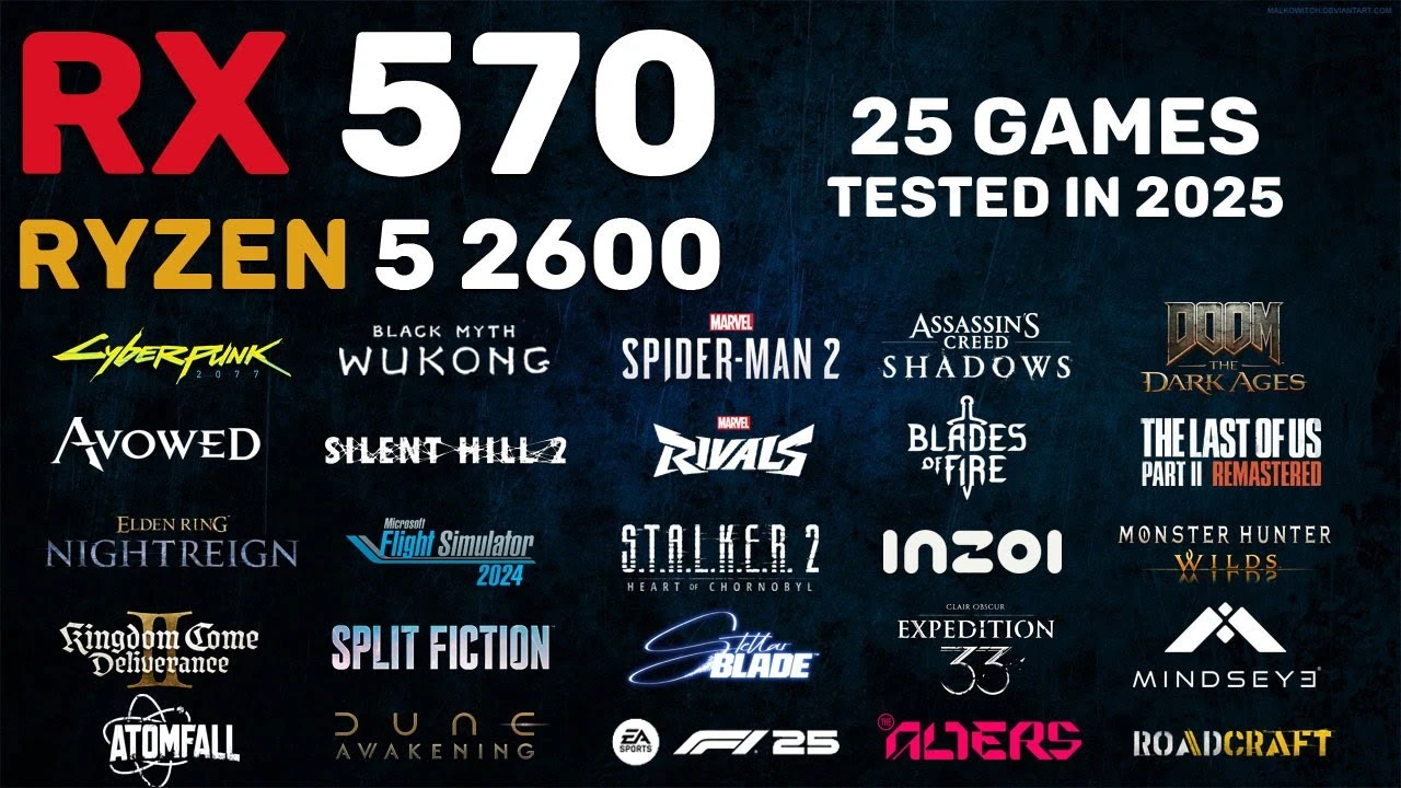 RX 570 и Ryzen 5 2600 в 2025 году - тест в 25 современных играх: от Cyberpunk 2077 до S.T.A.L.K.E.R. 2