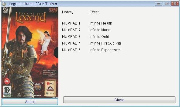 Legend - Hand of God: Трейнер/Trainer (+5) [1.02a] {GRIZZLY/PlayGround.ru}