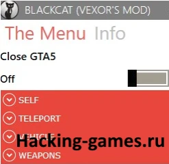 Grand Theft Auto 5 (GTA V): Чит-Мод/Cheat-Mode (SIRMESTREBLACKCAT (VEXOR'S MOD) 0.2) [1.41]