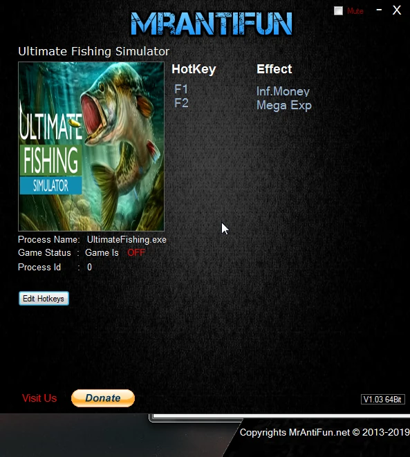 Ultimate Fishing Simulator: Трейнер/Trainer (+2) [1.7.2.413] {MrAntiFun}