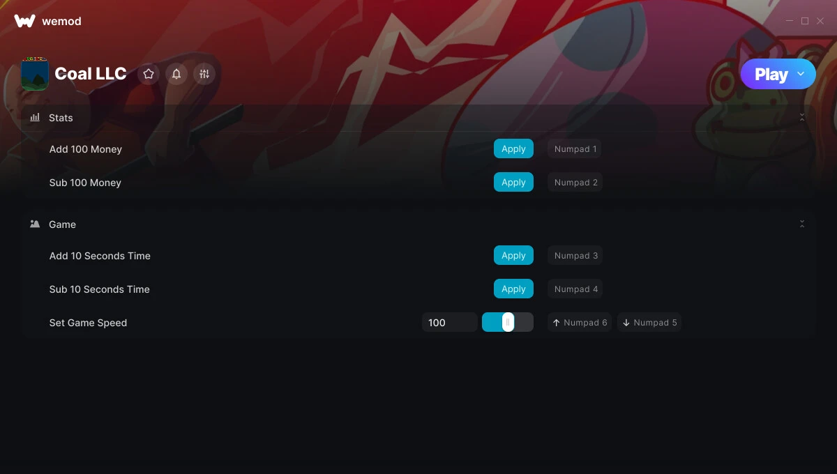 Coal LLC "Трейнер +5 от WeMod: Деньги, время, скорость"