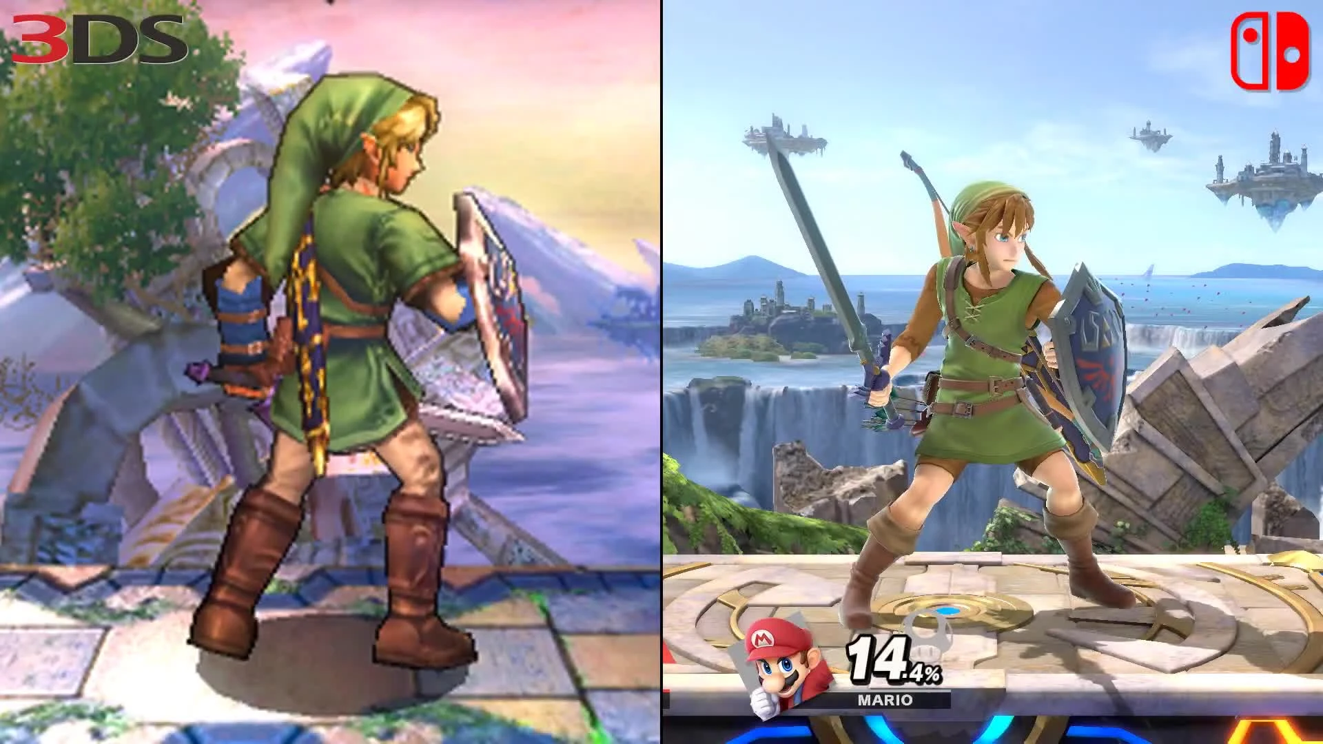 Сравнение графики Super Smash Bros Ultimate на Switch, Wii U и 3DS
