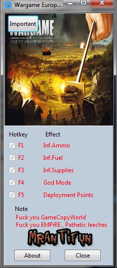 Wargame: European Escalation: Трейнер/Trainer (+5) [15.8.14.670000744] {MrAntiFun}