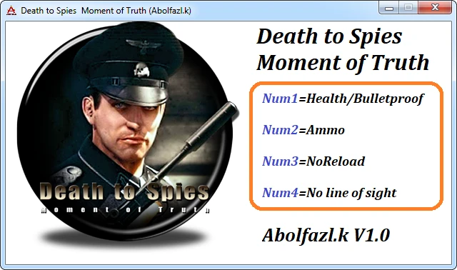 Death to Spies Moment of Truth: Трейнер/Trainer (+4) [1.0] {Abolfazl-k}