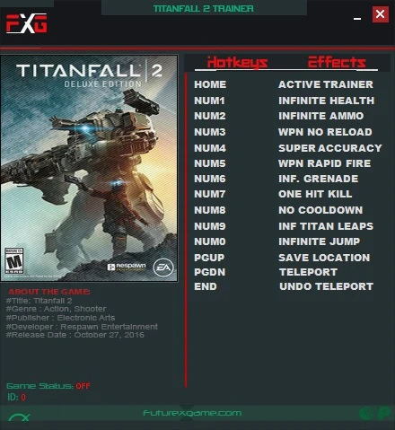 Titanfall 2: Трейнер/Trainer (+11) [2.0.6.1] {FutureX}