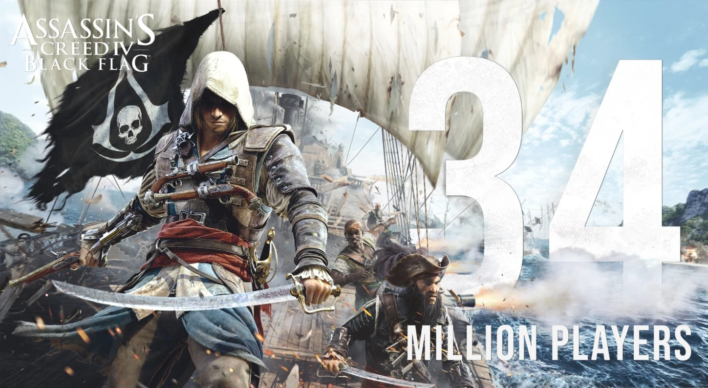 Ubisoft сообщила, что за 10 лет Assassin's Creed 4: Black Flag привлекла 34 миллиона человек