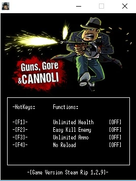 Guns Gore and Cannoli: Трейнер/Trainer (+4) [v.1.2.9] {LIRW / GHL}
