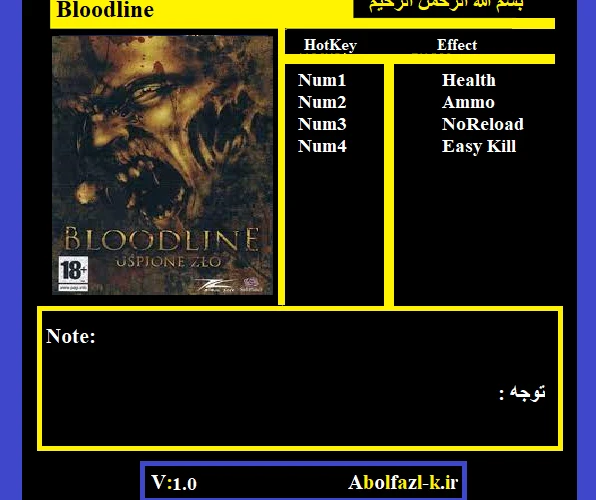 Bloodline: Трейнер/Trainer (+4) [1.0] {Abolfazl.k}