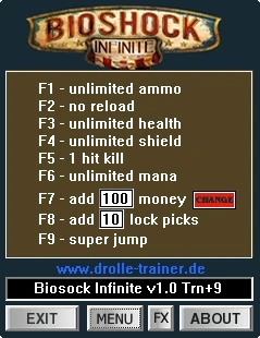 BioShock Infinite ~ Burial at Sea 1 &amp; 2: Трейнер/Trainer (+9) [1.1.23.63123 ~ 1.1.25.5165] {dR.oLLe}