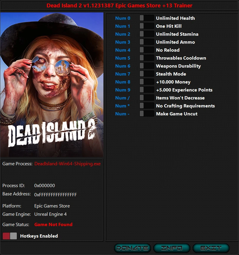 Dead Island 2 "Трейнер +13 от iNvIcTUs oRCuS: Здоровье, выносливость, патроны и пр" [7.0.1.1243375]