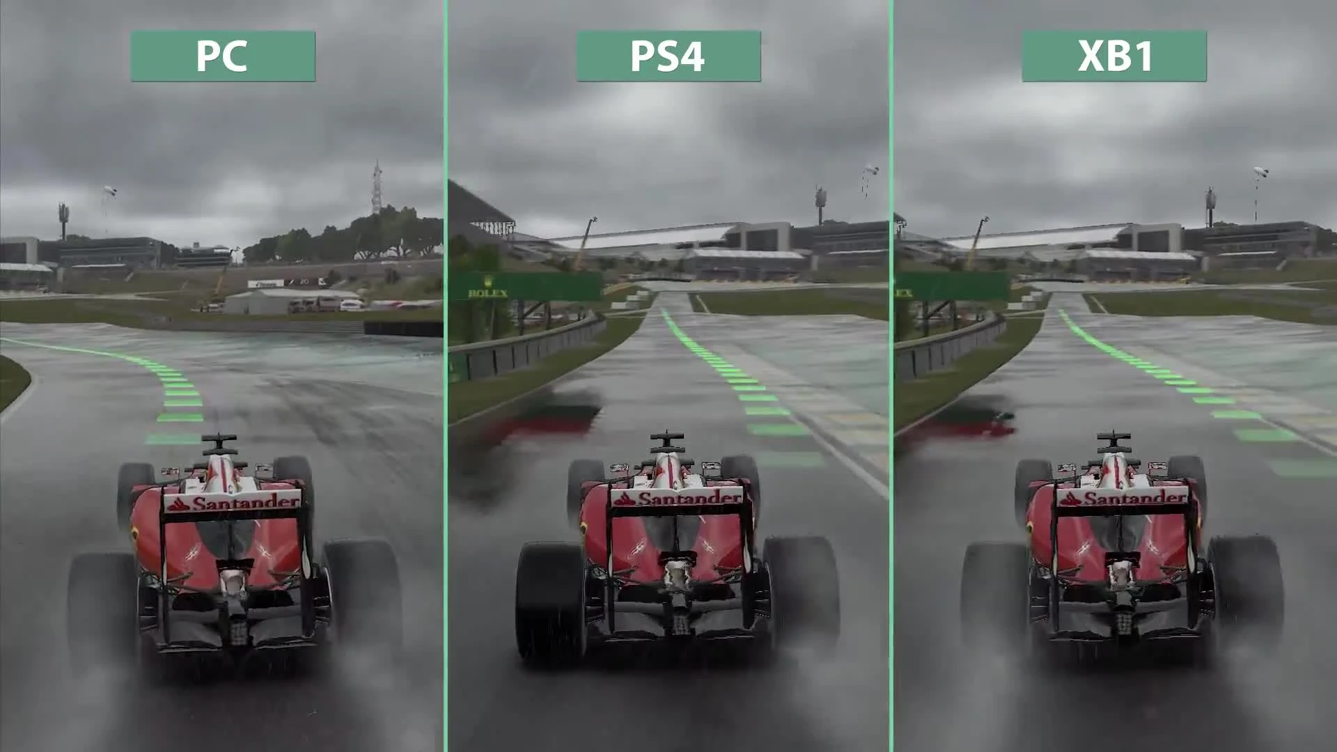F1 2016: сравнение графики на ПК, PS4 и Xbox One