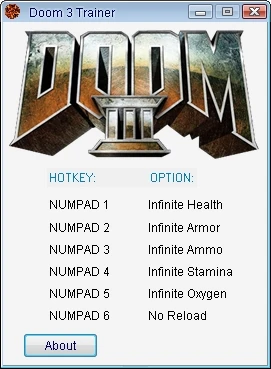 Doom 3: Трейнер/Trainer (+6) [1.3] {24K/PlayGround.ru}