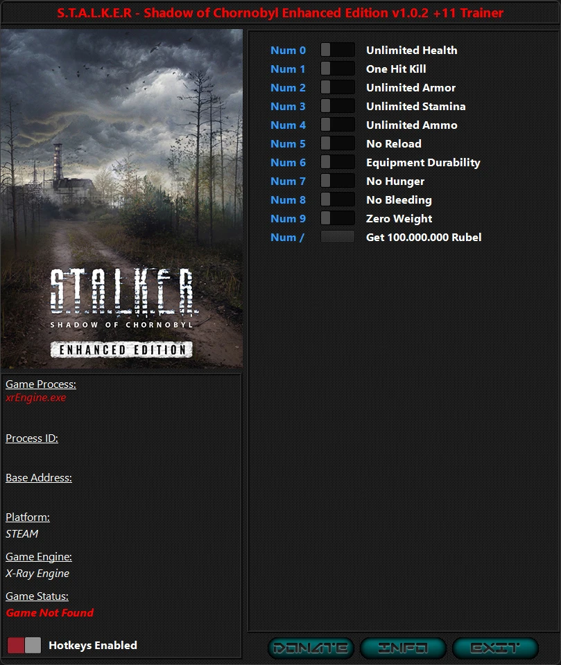 S.T.A.L.K.E.R - Shadow of Chornobyl Enhanced Edition "Трейнер +11 от iNvIcTUs oRCuS: Здоровье, броня и пр" [1.3.1]