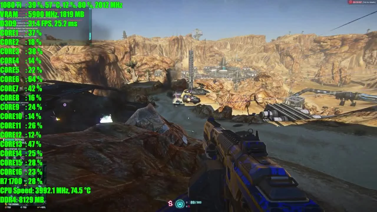 PlanetSide 2 Ryzen 7 1700 @ 4,0 ГГц и GTX 1080 Ti OC | 1080p - 1440p и 2160p | Фреймрейт ТЕСТ