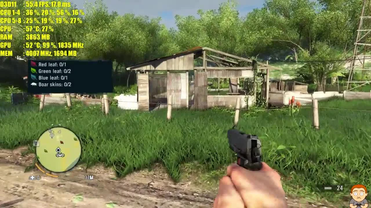 Far Cry 3 Геймплей ПК 4K GTX 1060. Частота кадров