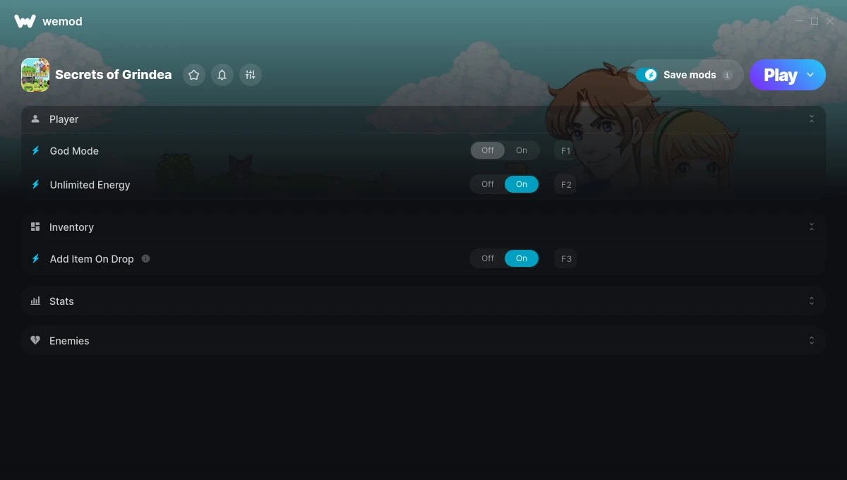 Secrets of Grindea "Трейнер +9 от WeMod: Здоровье, энергия, золото, опыта и пр"