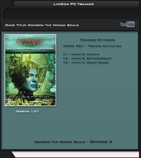 Omikron ~ The Nomad Soul: Трейнер/Trainer (+3) [1.01] {LinGon}