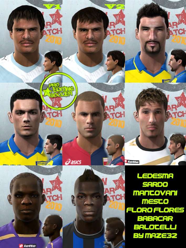 Скачать PES 2010 &quot;Serie A Faces Pack by maze32&quot; Геймплей