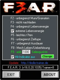 F.E.A.R. 3: Трейнер (+8) [16.20.1035 - Update 2] {drolle}
