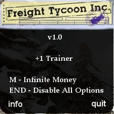 Freight Tycoon Inc: Трейнер (бесконечные деньги)
