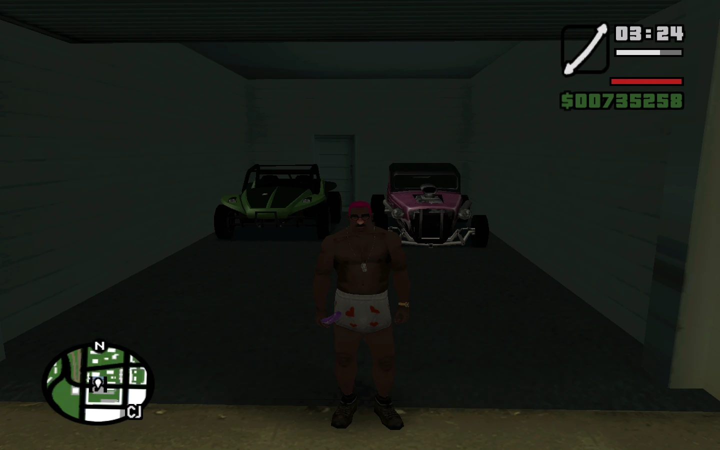 Grand Theft Auto: San Andreas "Сохранение - 24% пройдено игры и уникальные машины"