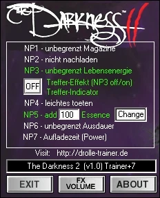The Darkness 2: Трейнер/Trainer (+7) [1.0] {dr.olle}