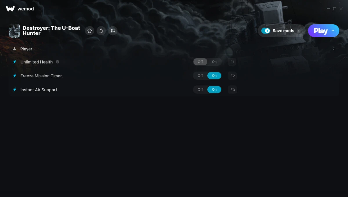 Destroyer: The U-Boat Hunter "Трейнер +3 от WeMod: Здоровье, таймер, поддержка"