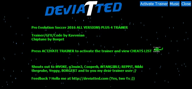 Pro Evolution Soccer 2016: Трейнер/Trainer (+5) [1.0] {DEViATTED}