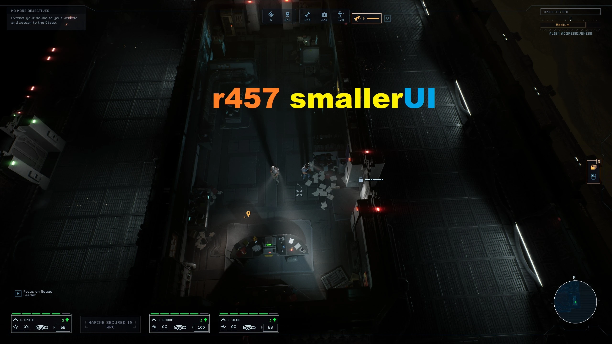 Aliens: Dark Descent "Компактный интерфейс"