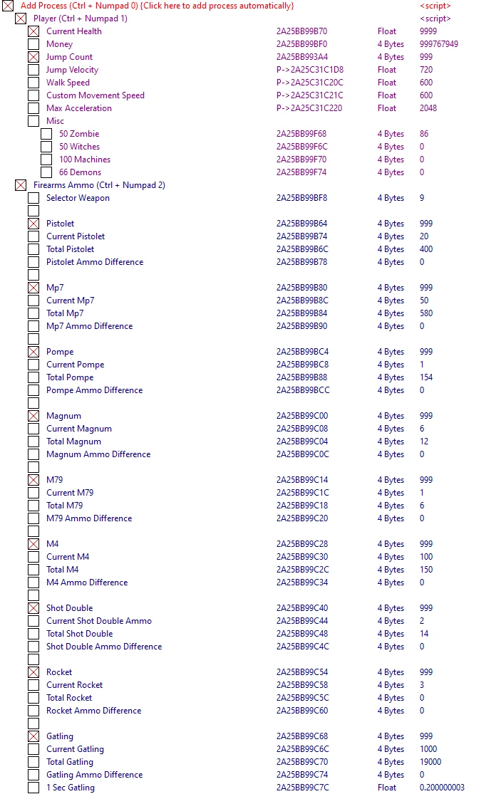 Carnage Offering "Таблица для Cheat Engine" [Build.8649106] {ndck76}