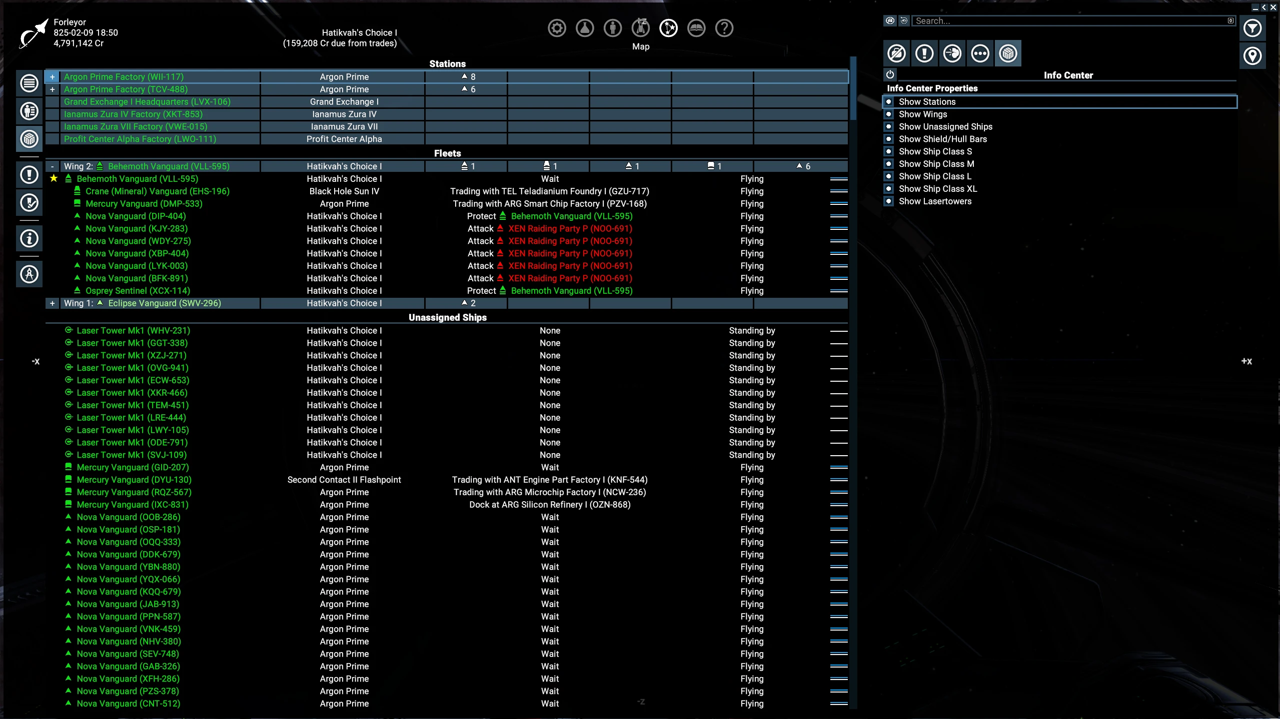 X4: Foundations "Информационный центр (InfoCenter) v2.1.2"