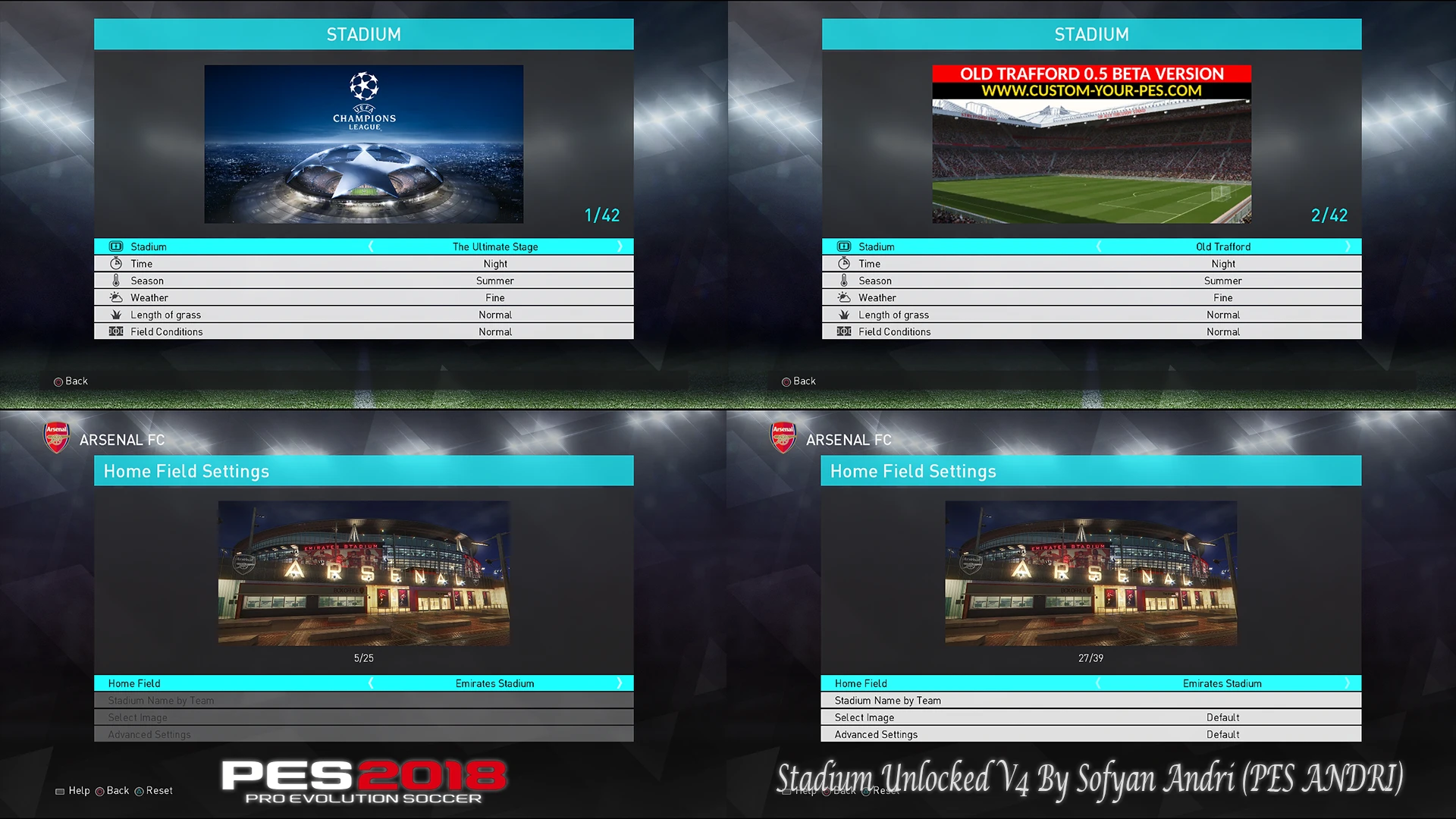 PES 2018 "Stadium Unlocked v4"
