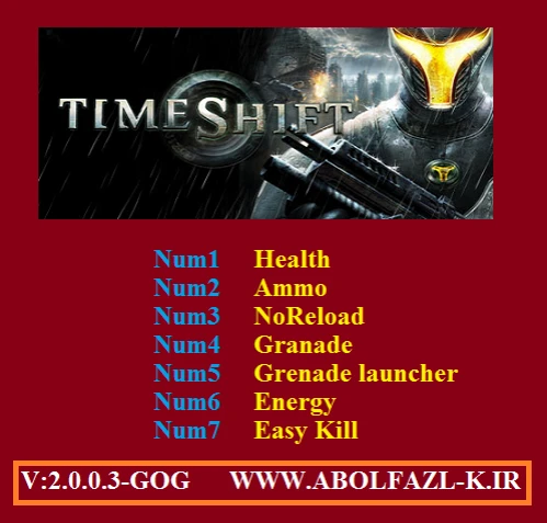 TimeShift: Трейнер/Trainer (+7) [2.0.0.3(GOG)] {Abolfazl.k}