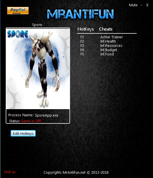 Spore: Трейнер/Trainer (+4) [1.3.0] {MrAntiFun}