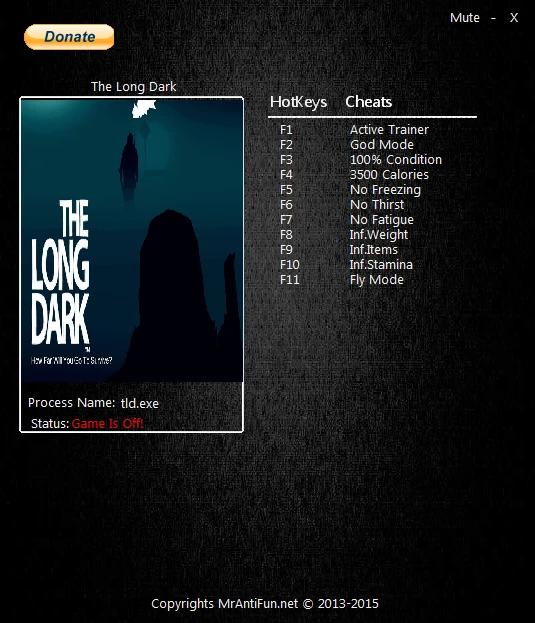 The Long Dark: Трейнер/Trainer (+12) [1.55] {MrAntiFun}