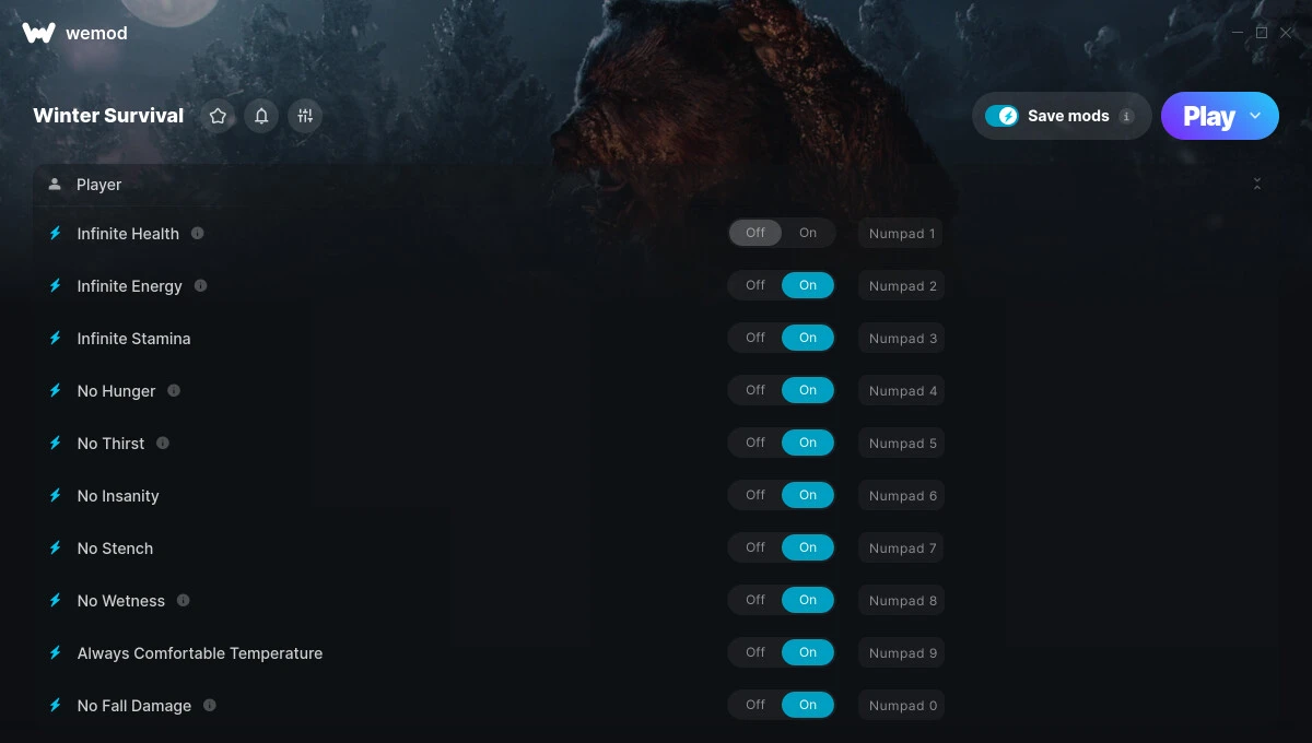 Winter Survival "Трейнер +21 от WeMod: Здоровье, энергия, выносливость и пр"