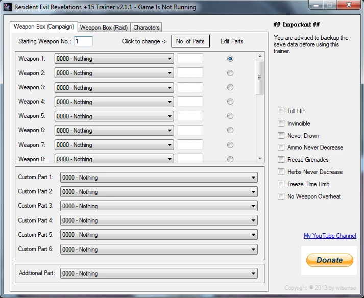Resident Evil: Revelations: Трейнер/Trainer (+15) [Model Swap / Замена Моделей] [2.1.1] {wilsonso}