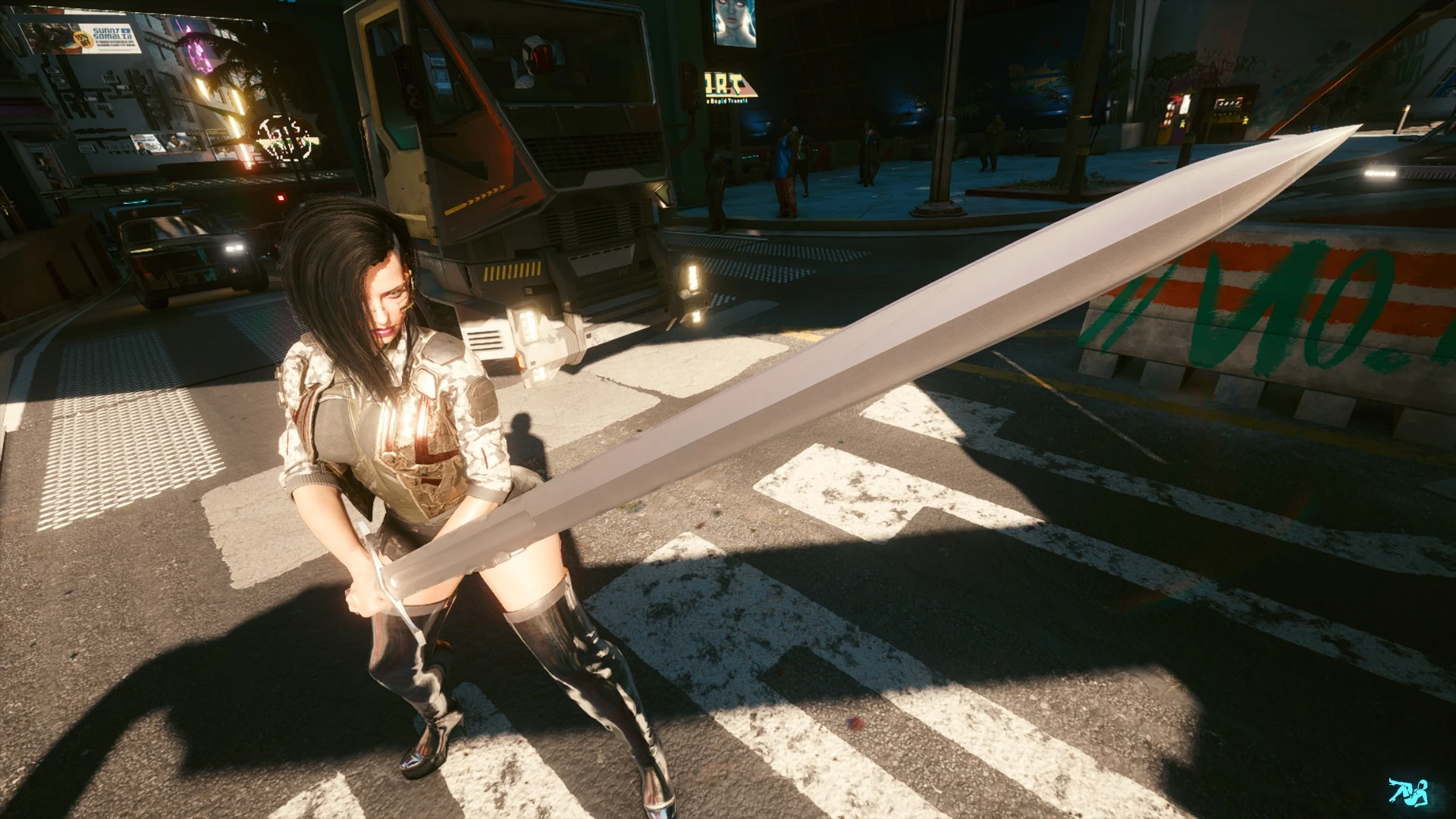 Cyberpunk 2077 "Двуручный меч - Новое оружие (без замены)"