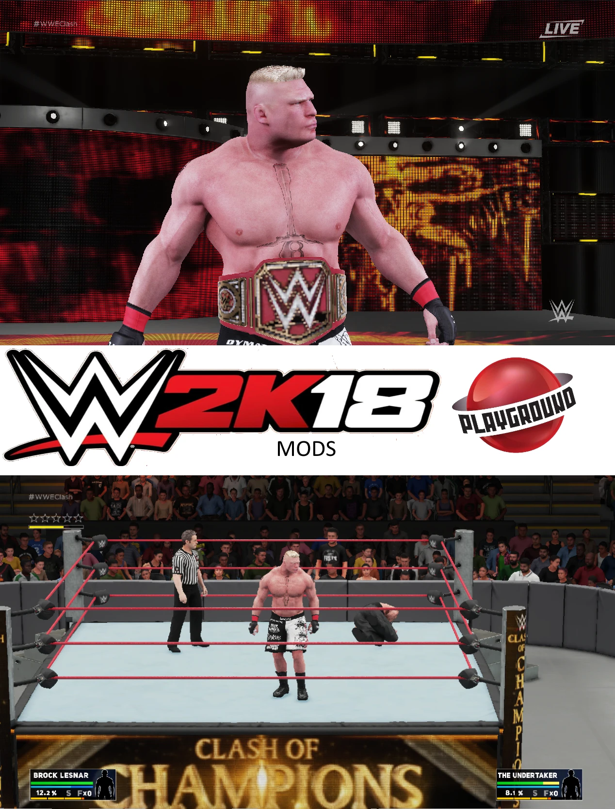 WWE 2K18 "Brock Lesnar + 9 Attire Pack MOD"